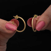 Silver Gold Pencil Hoop Women's Earring